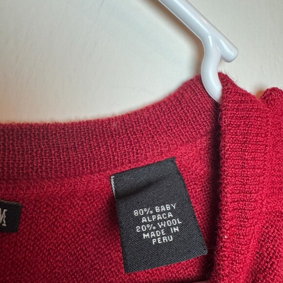 Alan Flusser Golf Mens Medium Red Baby Alpaca Wool Blend Crewneck Sweater‎ - Picture 3 of 5